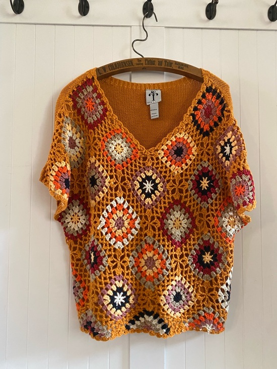 Sweaters - Adorable Granny Square Knit Top Cottagecore